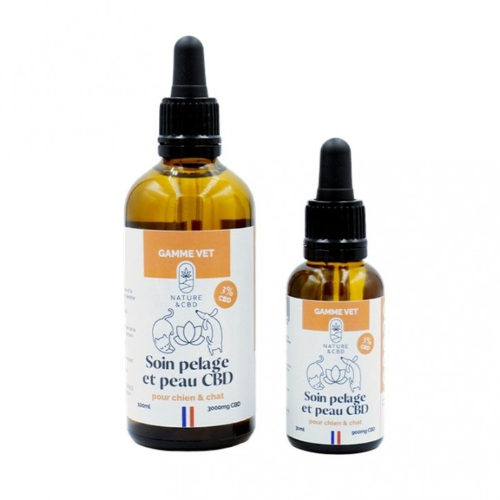 Soin pelage et peau CBD 3% pour chien & chat - Nature & CBD