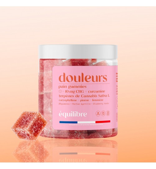 Gummies Douleurs CBG 10mg + curcumine + terpènes Equilibre