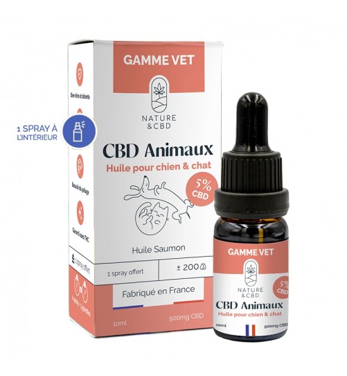 Huile CBD Animaux pour chien et chat 5% Nature & CBD