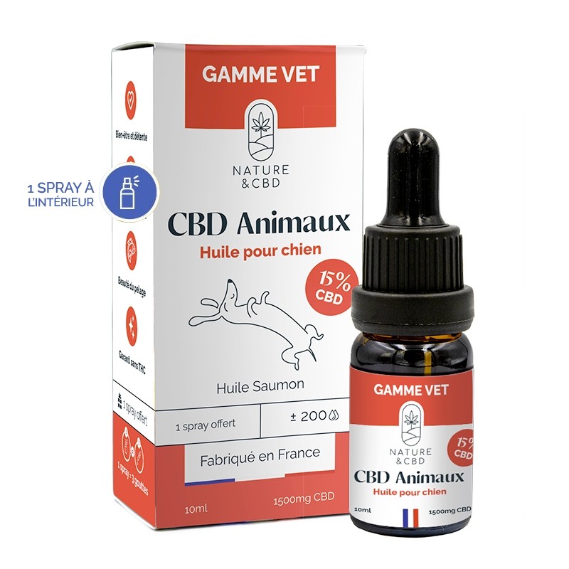 Huile CBD Animaux pour chien 15% Nature & CBD