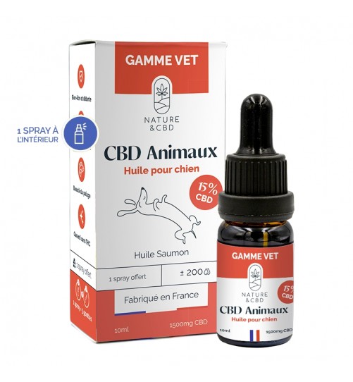 Huile CBD Animaux pour chien 15% Nature & CBD