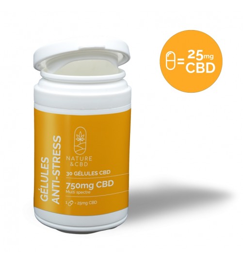 Gélules CBD Anti-stress 750mg Nature & CBD