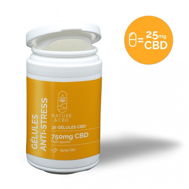 Gélules CBD Anti-stress 750mg - Nature & CBD