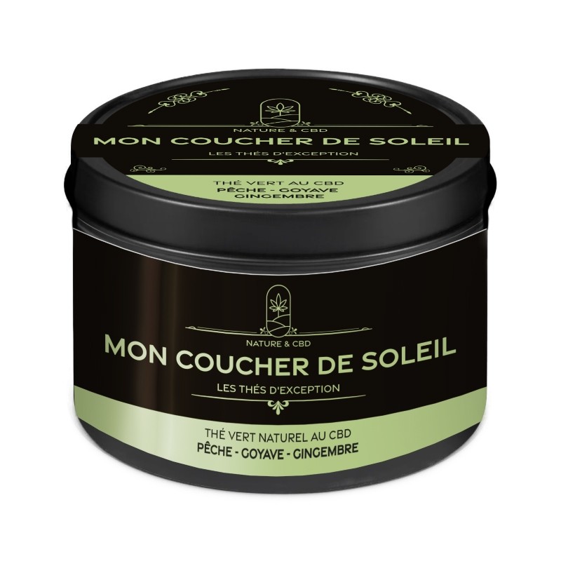 Thé vert CBD Mon Coucher de Soleil Pêche Goyave Gingembre Nature & CBD