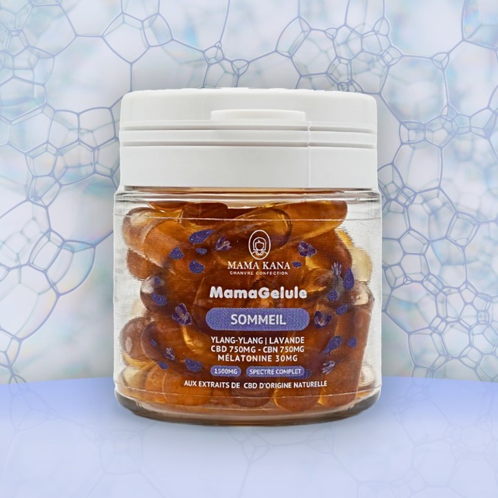 Mama Gélules Sommeil CBD 750mg + CBN 750mg + Mélatonine - Mama Kana