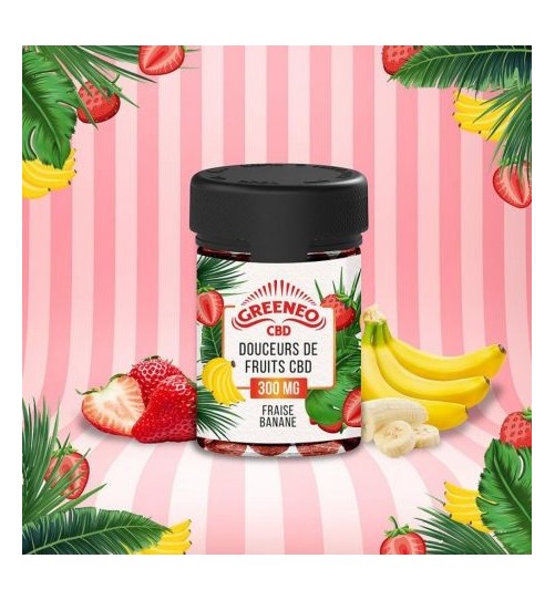 Bonbons Banane Fraise CBD 300mg Greeneo