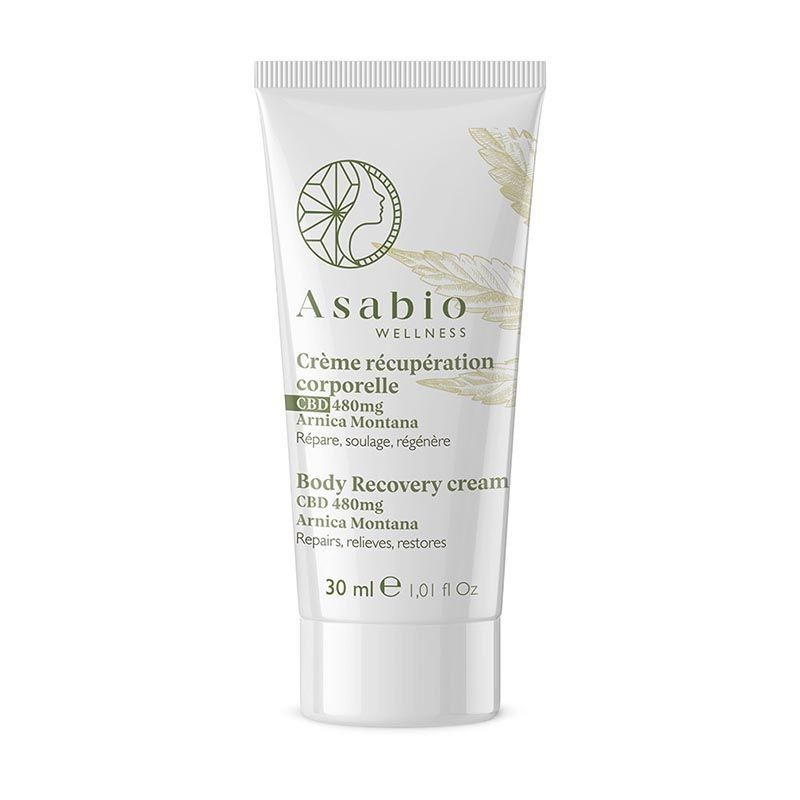 Crème récupération corporelle CBD 30ml 480mg Asabio