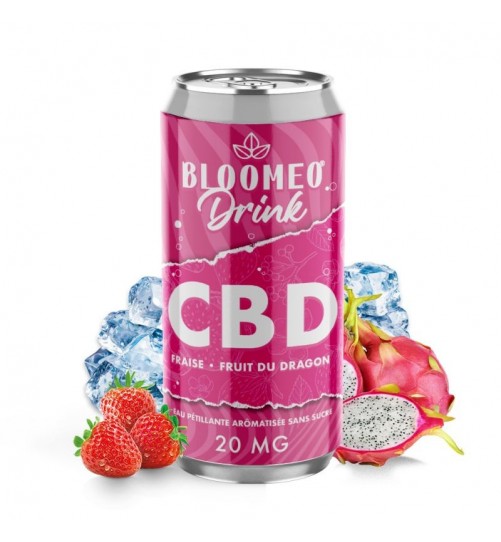 Canette Fraise Fruit du Dragon CBD 20mg 33cl Bloomeo