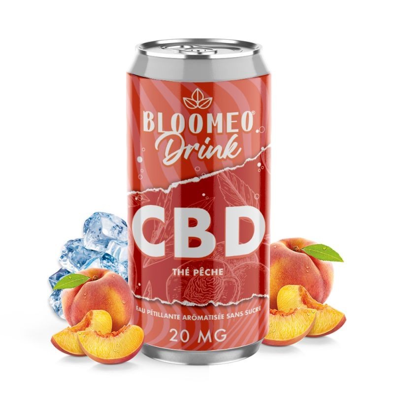 Canette Thé Pêche CBD 20mg 33cl Bloomeo