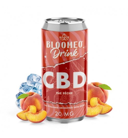 Canette Thé Pêche CBD 20mg 33cl Bloomeo