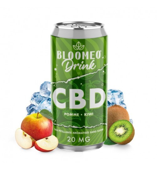 Canette Pomme Kiwi CBD 20mg 33cl Bloomeo