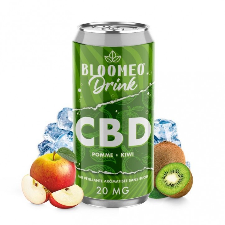 Canette Pomme Kiwi CBD 20mg 33cl - Bloomeo