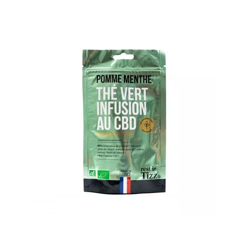 Infusion Bio au CBD Pomme Menthe 50g Tizz Stilla