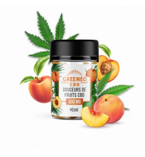 Bonbons douceurs de fruits CBD 300mg pêche Greeneo