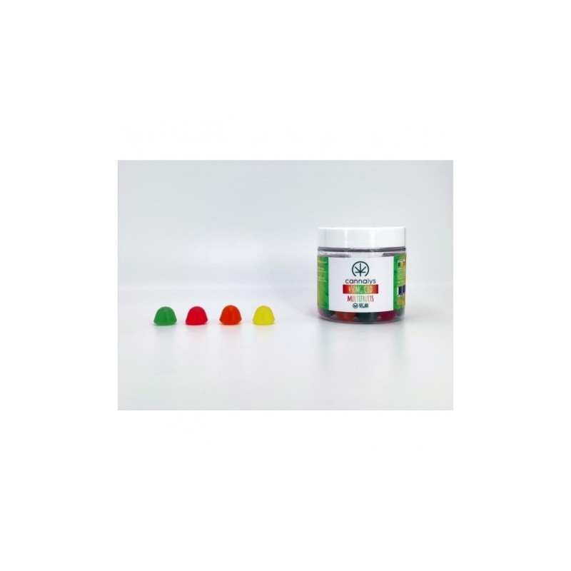 Pot bonbons mous VEGAN multi-fruits CBD 450mg Cannalys