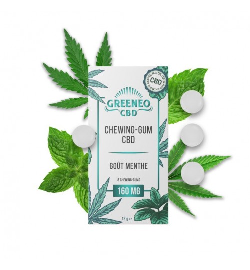 Chewing-gum menthe 160mg CBD 8 pcs Greeneo