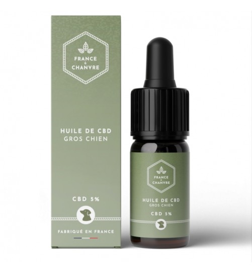 Huile de CBD 5% gros chien 10ml France et Chanvre