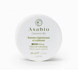 Baume régénérant et calmant CBD 500mg 50ml Asabio