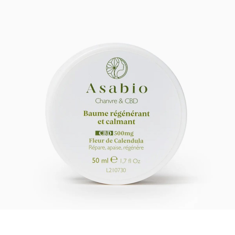 Baume régénérant et calmant CBD 500mg 50ml Asabio