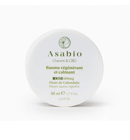 Baume régénérant et calmant CBD 500mg 50ml Asabio