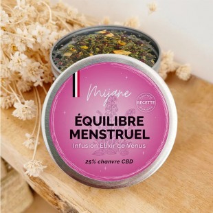 Infusion élixir de Venus équilibre menstruel CBD 25% 31g Mijane